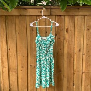 BRAND NEW Loft Turquoise and White Summer Dress